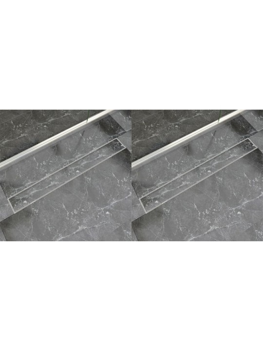 Sprchový odtokový žlab rovný 2 ks 930 x 140 mm nerezová ocel