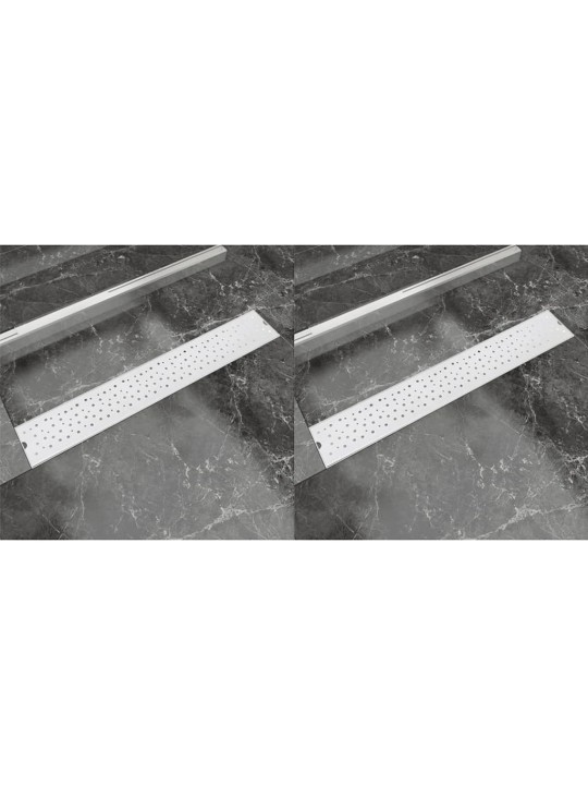 Rovný sprchový odtokový žlab 2ks Bubble 730x140mm nerezová ocel