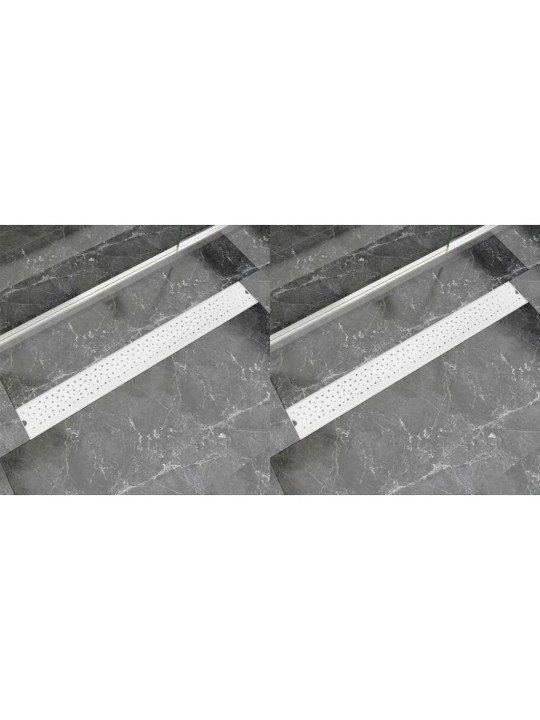 Rovný sprchový odtokový žlab 2ks Bubble 930x140mm nerezová ocel
