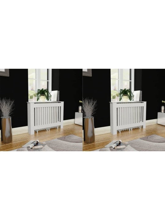 Kryty na radiátor 2 ks bílé 112 cm MDF