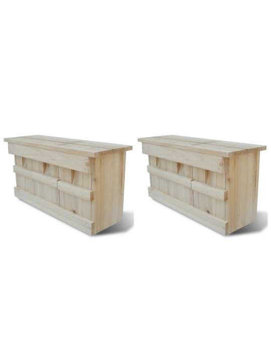 Ptačí budka pro špačky 2 ks 44 x 15,5 x 21,5 cm dřevo