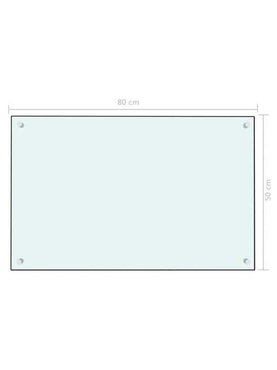 Kuchyňský panel bílý 80 x 50 cm tvrzené sklo