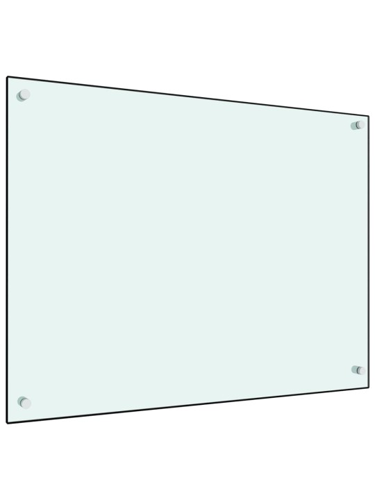 Kuchyňský panel bílý 80 x 60 cm tvrzené sklo