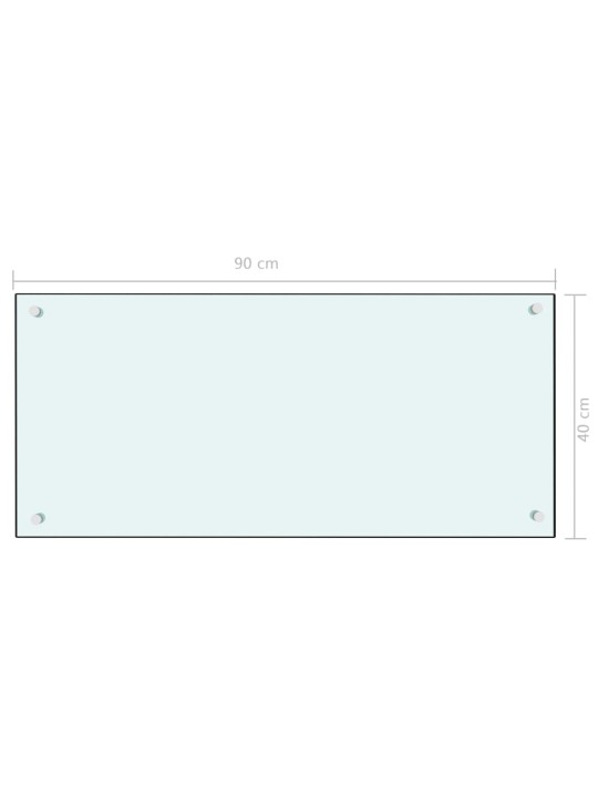 Kuchyňský panel bílý 90 x 40 cm tvrzené sklo