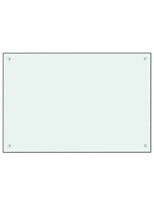 Kuchyňský panel bílý 90 x 60 cm tvrzené sklo