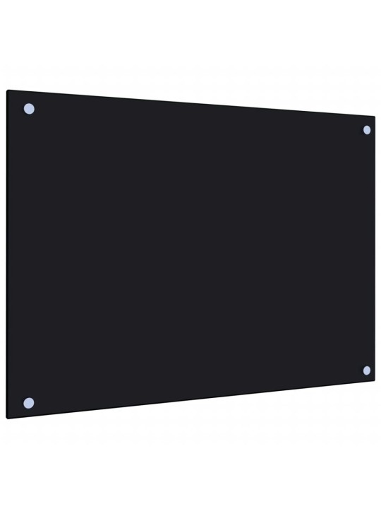 Kuchyňský panel černý 70 x 50 cm tvrzené sklo
