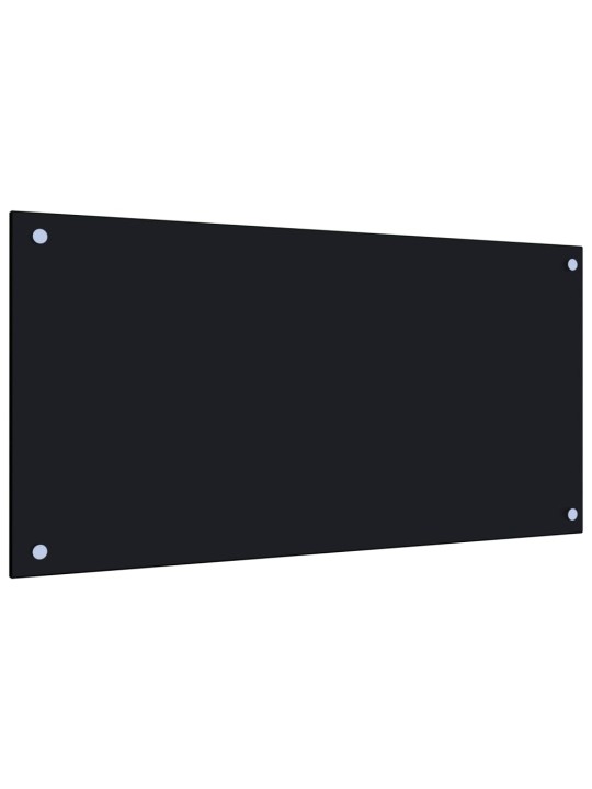 Kuchyňský panel černý 80 x 40 cm tvrzené sklo