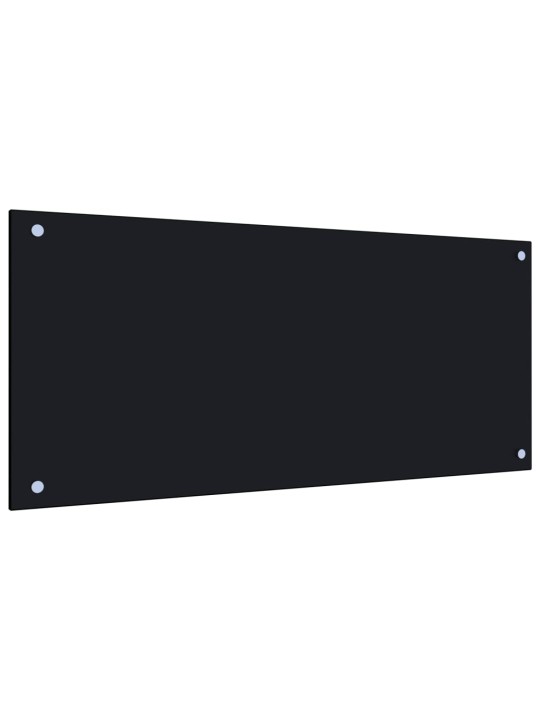 Kuchyňský panel černý 90 x 40 cm tvrzené sklo