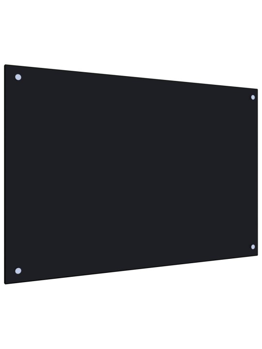 Kuchyňský panel černý 90 x 60 cm tvrzené sklo