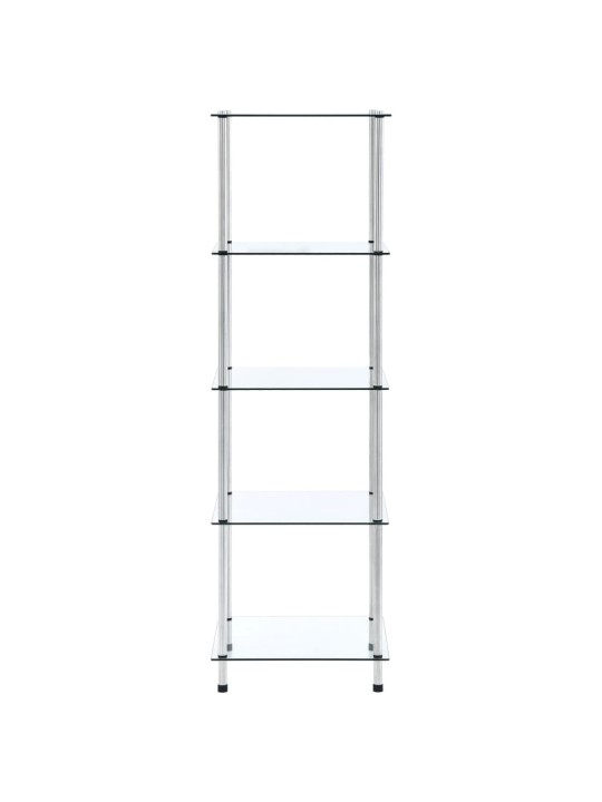 5patrová police průhledná 40 × 40 × 130 cm tvrzené sklo