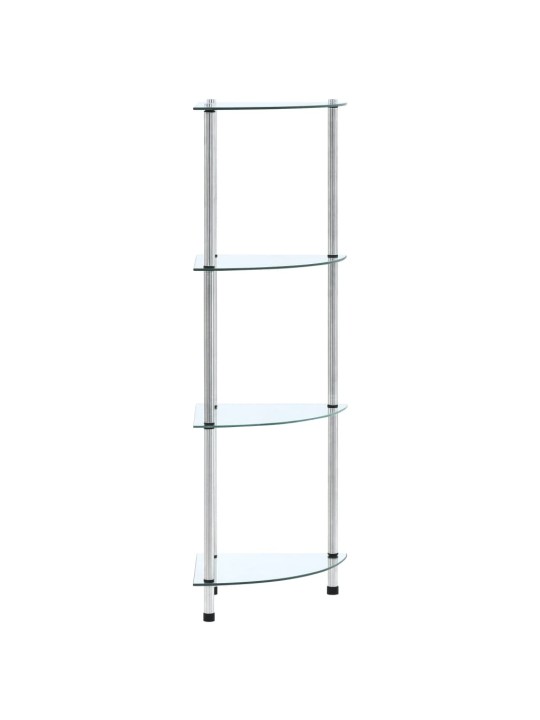 4patrová police průhledná 30 × 30 × 100 cm tvrzené sklo