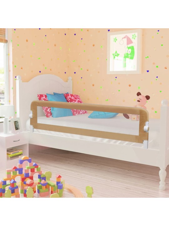 Dětská zábrana k postýlce taupe 150 x 42 cm polyester