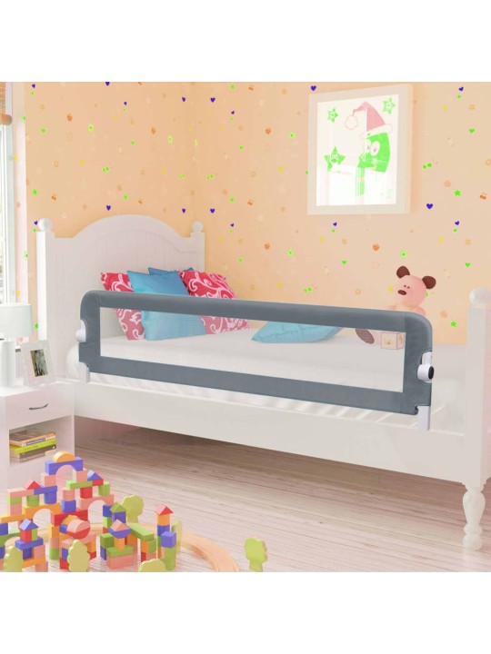 Dětská zábrana k postýlce šedá 150 x 42 cm polyester