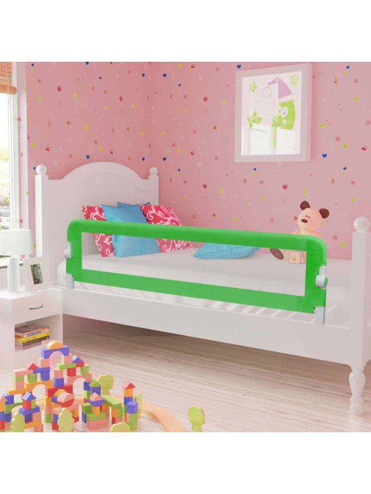 Dětská zábrana k postýlce zelená 120 x 42 cm polyester