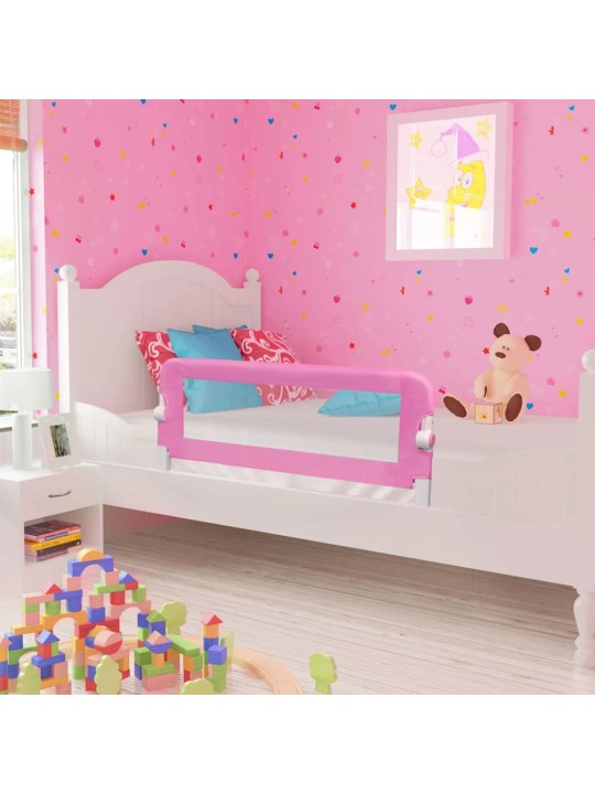 Dětská zábrana k postýlce růžová 120 x 42 cm polyester