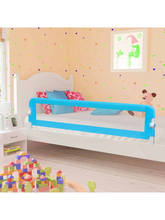 Dětská zábrana k postýlce modrá 180 x 42 cm polyester