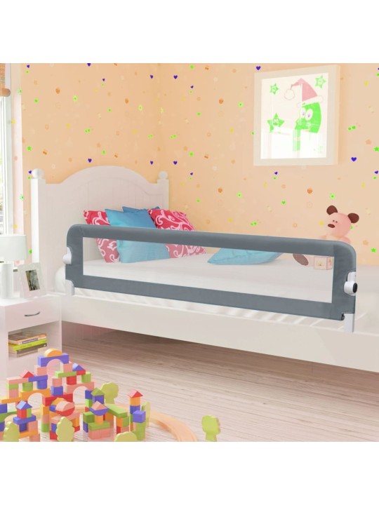 Dětská zábrana k postýlce šedá 180 x 42 cm polyester