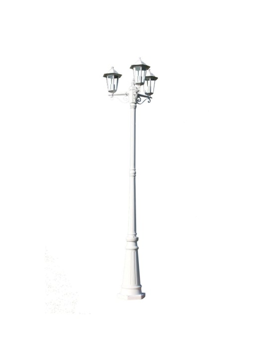 Zahradní lampa Kingston, kandelábr se 3 rameny 215 cm, bílý