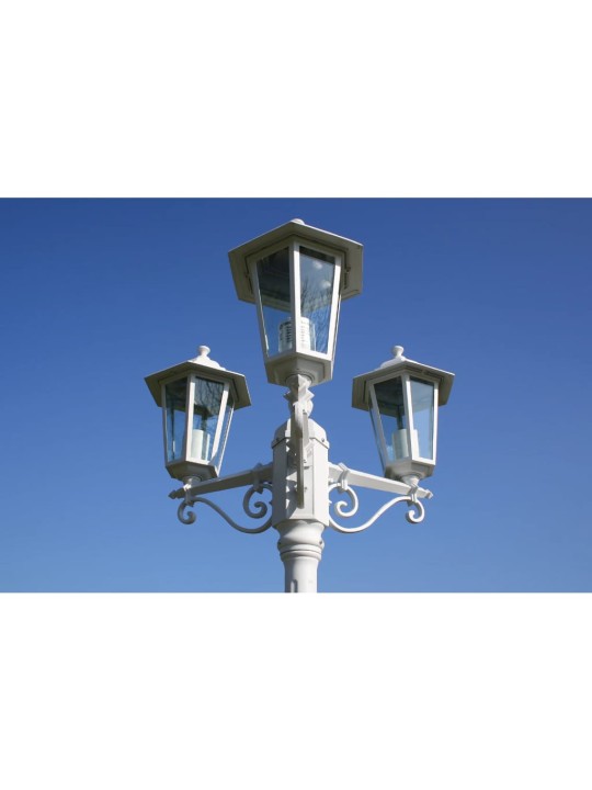 Zahradní lampa Kingston, kandelábr se 3 rameny 215 cm, bílý