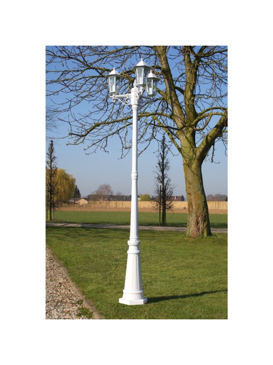 Zahradní lampa Kingston, kandelábr se 3 rameny 215 cm, bílý