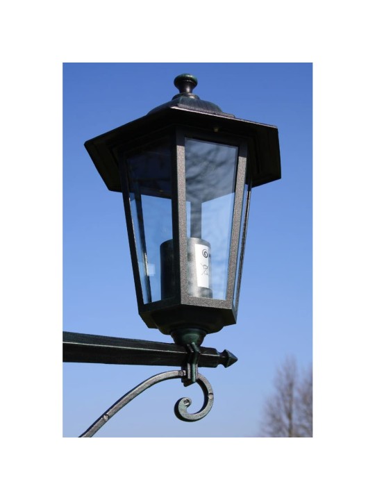Zahradní lampa vysoká 3 ramena 215 cm tmavě zelená/černá hliník
