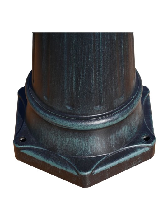 Zahradní lampa vysoká 3 ramena 215 cm tmavě zelená/černá hliník