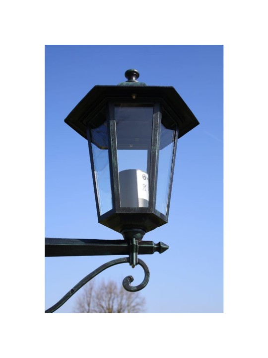 Zahradní lampa vysoká 2 ramena 215 cm tmavě zelená/černá hliník