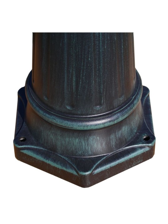 Zahradní lampa vysoká 2 ramena 215 cm tmavě zelená/černá hliník