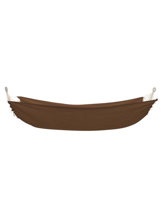 Skládací houpací síť pro 2 osoby hnědá 360 x 150 cm