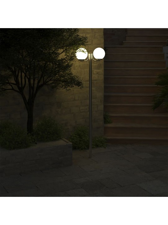 Vysoká zahradní lampa se 2 svítidly 220 cm