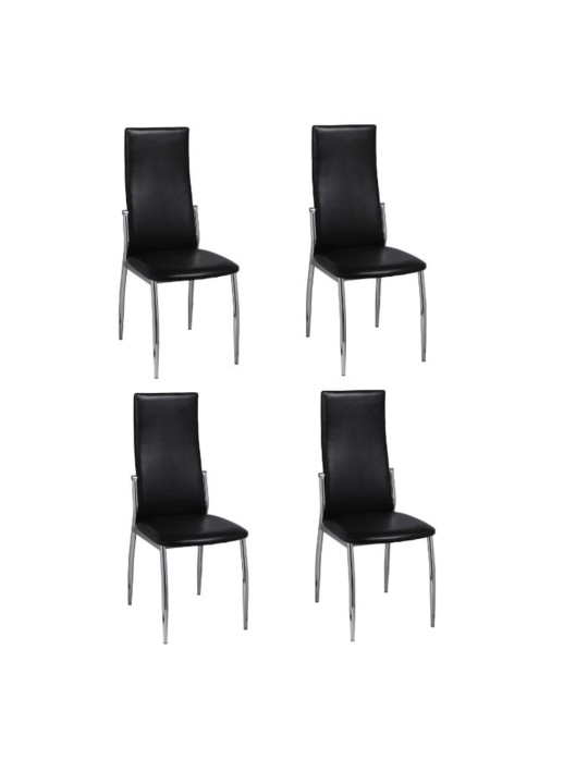 Jídelní židle 4 ks černé umělá kůže