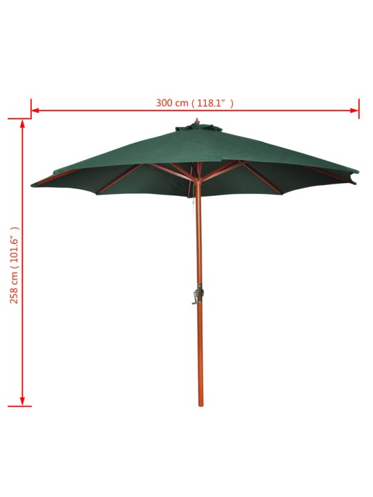 Slunečník zelený 258 cm