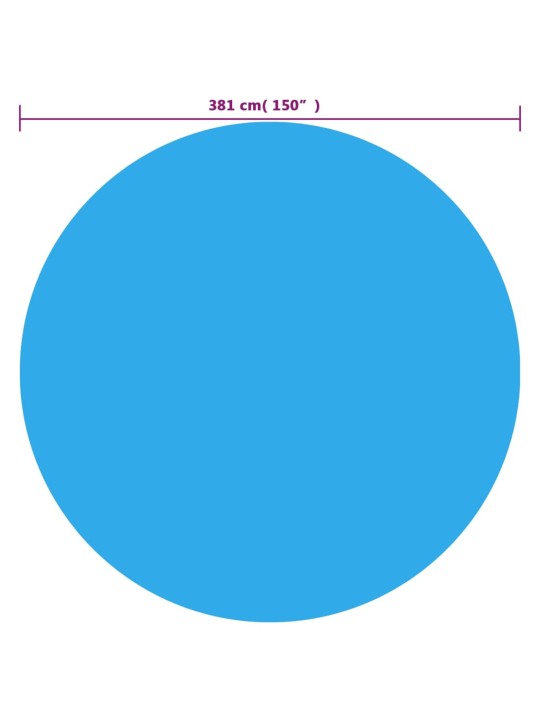 Plovoucí kulatý solární PE kryt na bazén 381 cm modrý