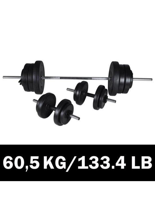 Vzpěračská činka + sada 2 činek 60,5 kg