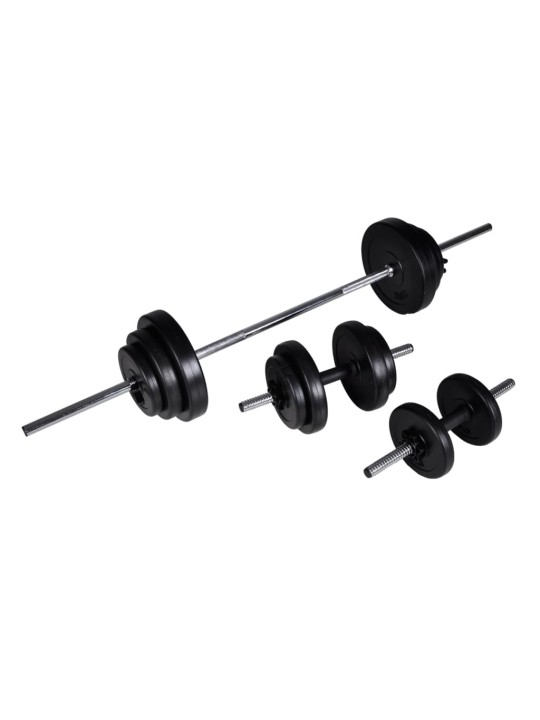 Set 2 činek + vzpěračská činka 30,5 kg