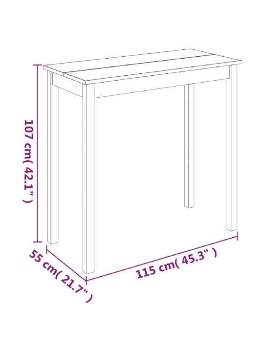 Barový stůl MDF černý 115 x 55 x 107 cm