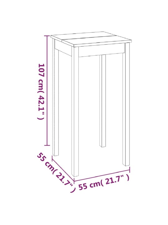 Barový stůl MDF černý 55 x 55 x 107 cm