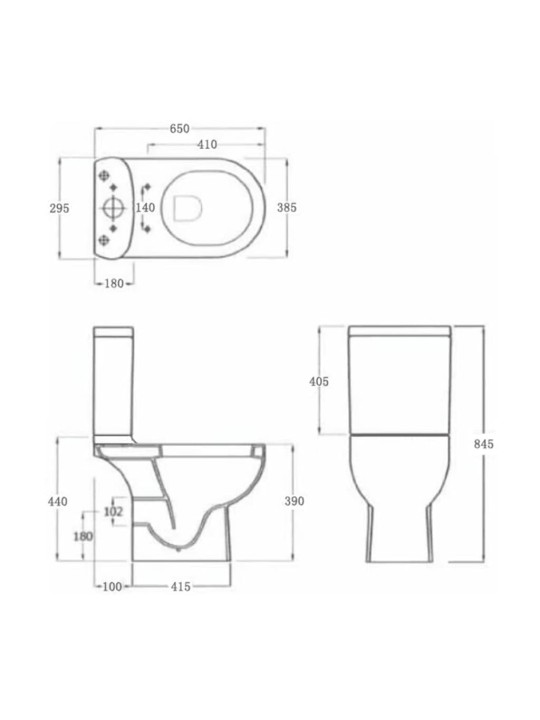Keramické WC zadní odpad bílé