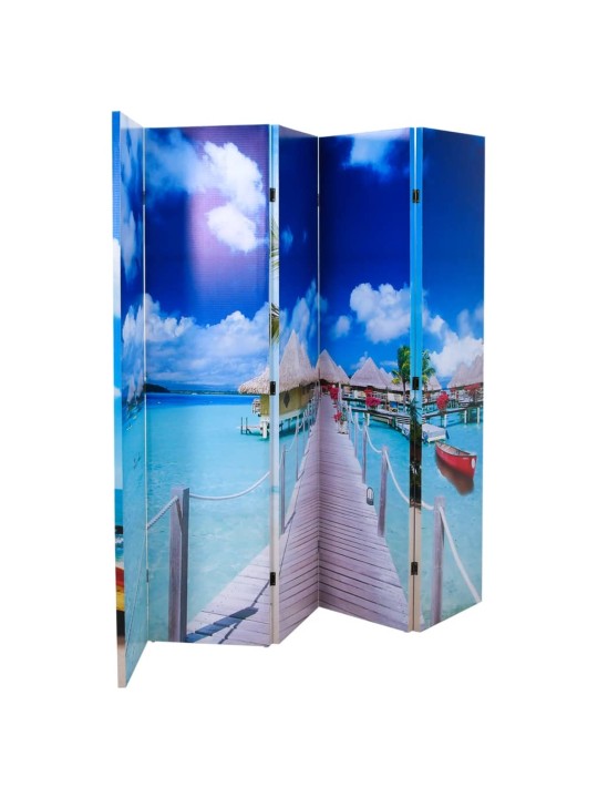 Skládací paraván 200 x 170 cm pláž
