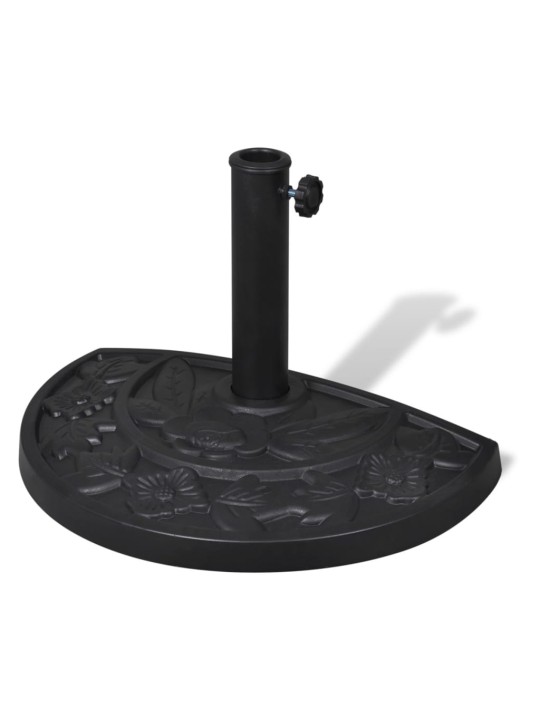 Stojan pro půlkruhové slunečníky - polyresin - černý