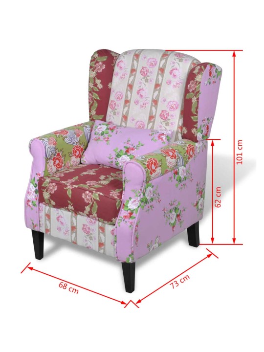Křeslo patchwork textilní