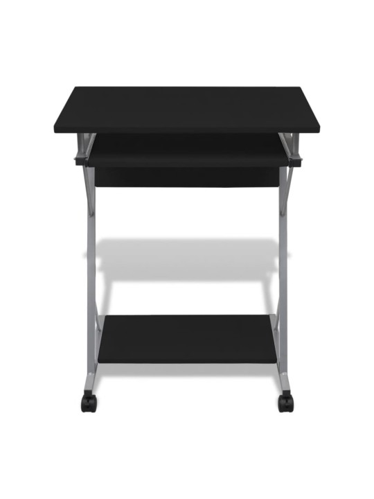 Kompaktní PC stůl s vysouvací deskou na klávesnici černý