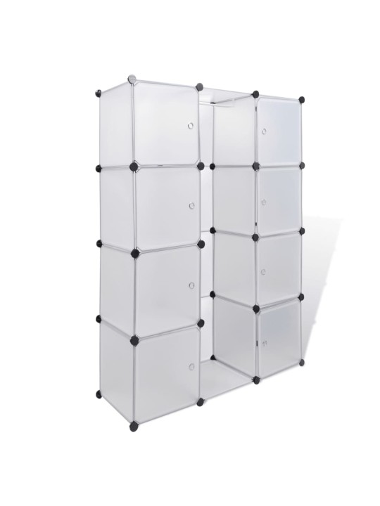 Modulární skříň s 9 přihrádkami 109x36,5x143 cm bílá