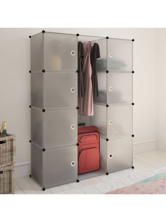 Modulární skříň s 9 přihrádkami 109x36,5x143 cm bílá
