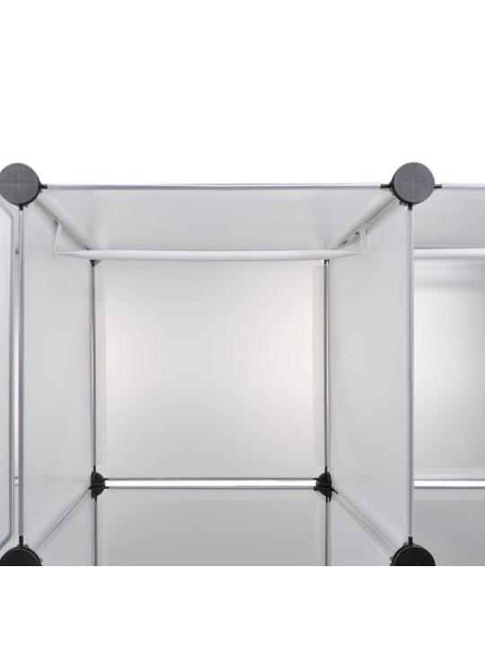 Modulární skříň s 18 přihrádkami bílá 37 x 146 x 180,5 cm