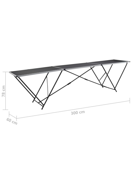 Skládací tapetovací stůl MDF a hliník 300 x 60 x 78 cm
