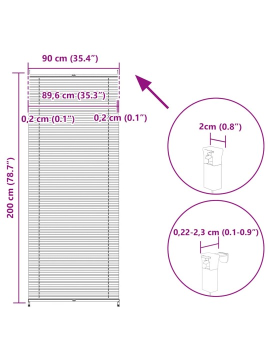 Plisovaná roleta 90 x 200 cm krémová