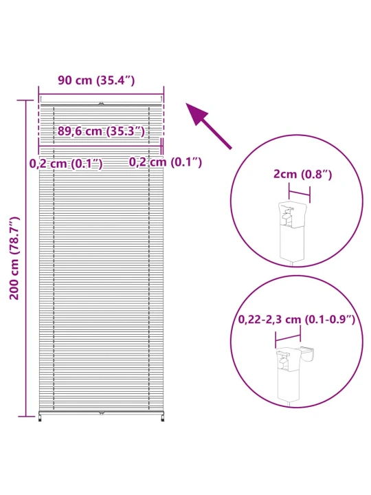 Plisovaná roleta 90 x 200 cm krémová