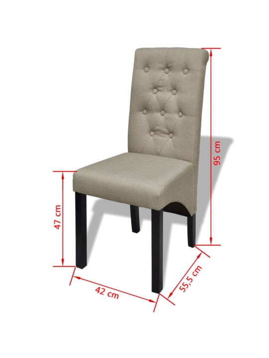 Jídelní židle 2 ks béžové textil