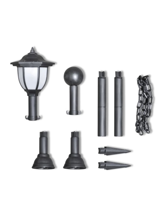 Řetězový plot se solárními světly 2 LED lampy 2 sloupky